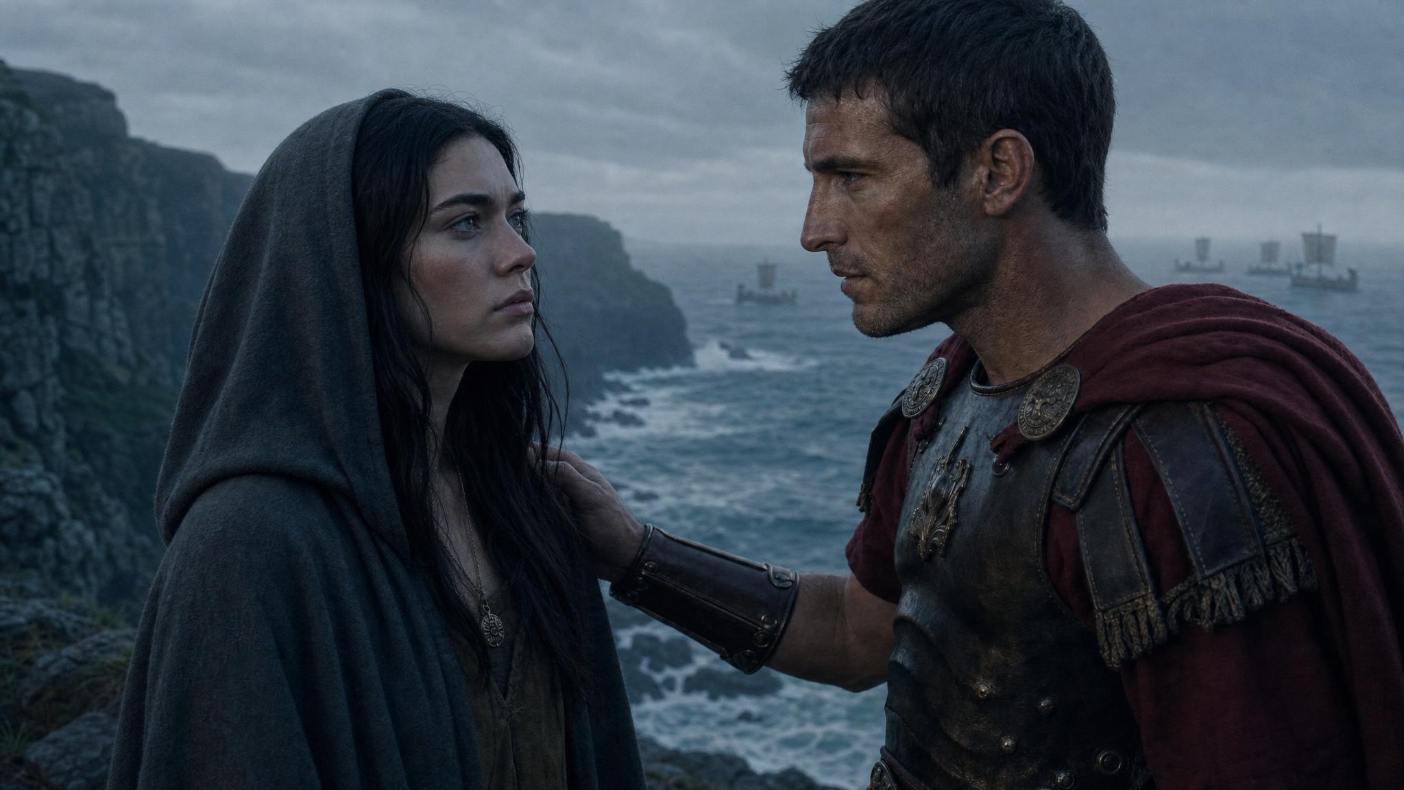 Helen and Constantius meet on the cliffs